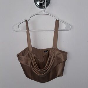 DYNAMITE BROWN SATIN TOP SIZE L